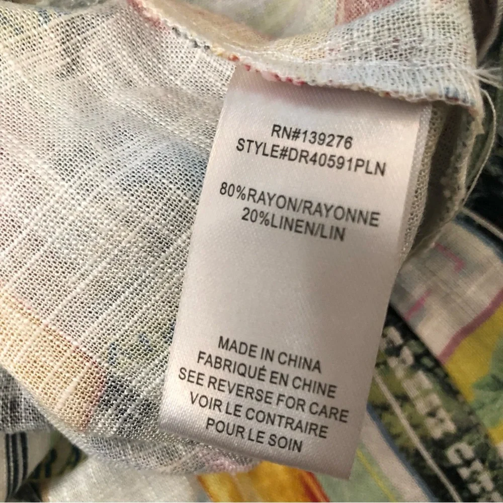 Anthropologie DR2 Linen Novelty Fruits Patchwork Multicolor Midi A-line Skirt M - Picture 8 of 10
